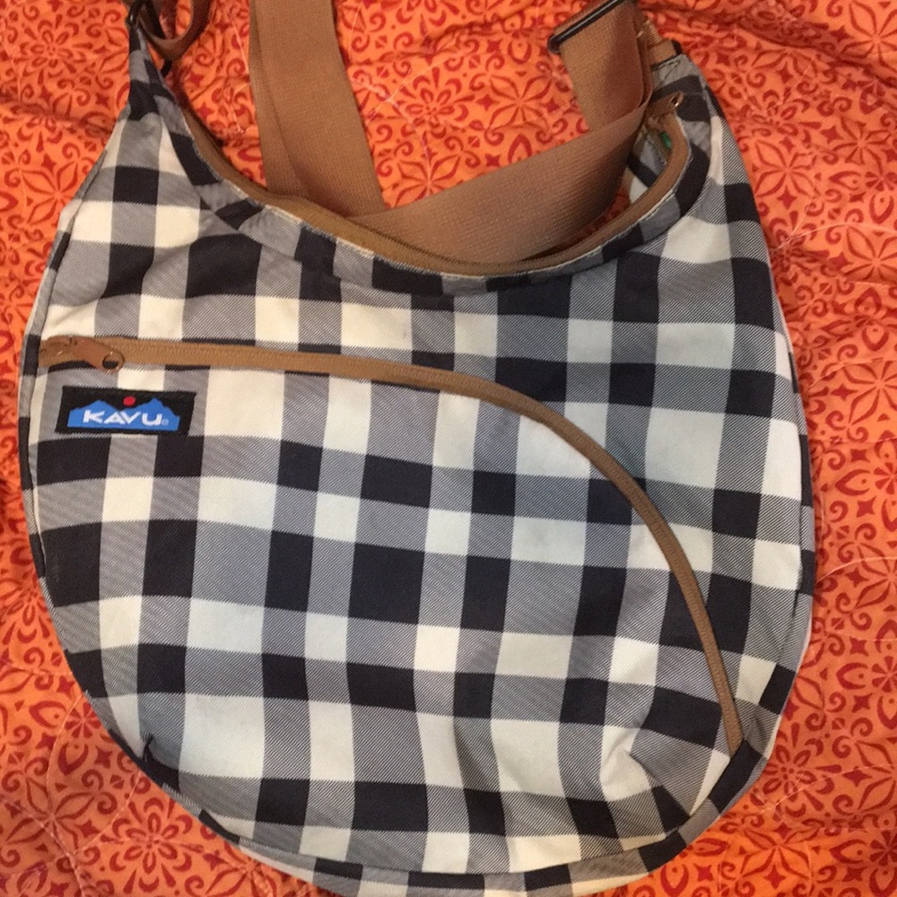 Kavu plaid crossbody purse.